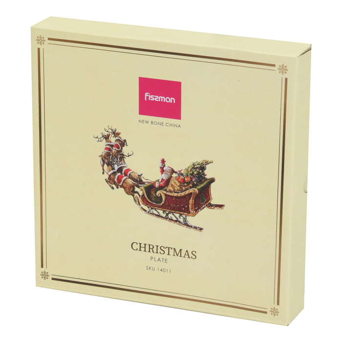 2-Piece Plate Christmas, 19.5cm, New Bone China, Christmas Holiday Season Collection Dinnerware