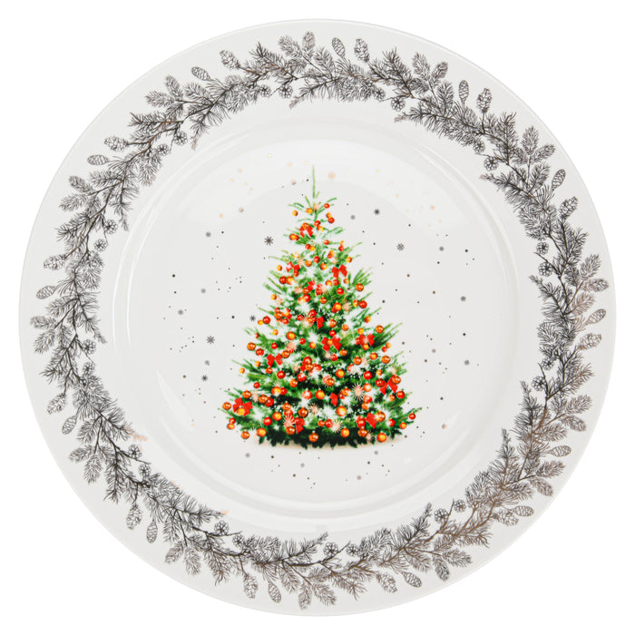 Plate Christmas,27cm, New Bone China, Christmas Holiday Season Collection Dinnerware