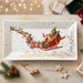 Rectangular Plate Christmas, 25.5cm New Bone China, Christmas Holiday Season Collection Dinnerware