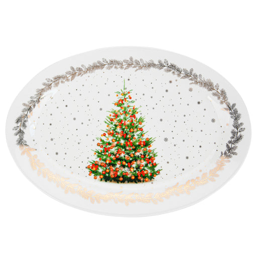 Oval Plate Christmas, 30cm, New Bone China Christmas Holiday Season Collection Dinnerware