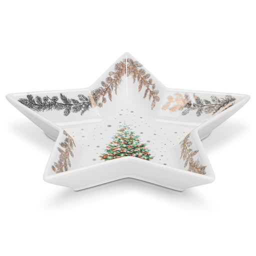 Star Shape Dish Christmas, 19cm Christmas-Themed Design Polygon Platter Dish