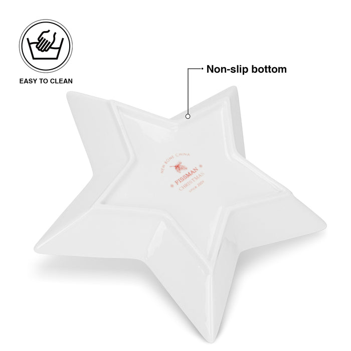 Star Shape Dish Christmas, 19cm Christmas-Themed Design Polygon Platter Dish