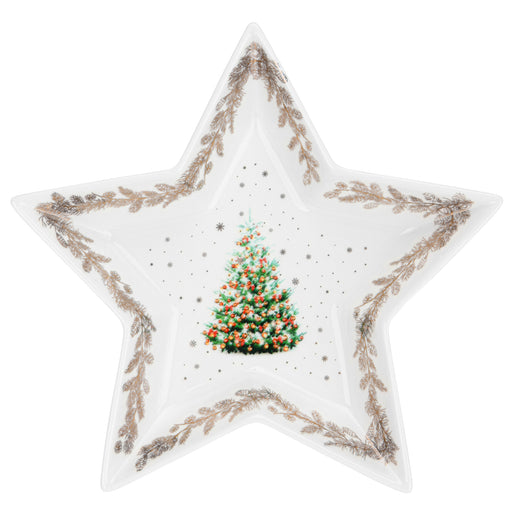 Star Shape Dish Christmas, 19cm Christmas-Themed Design Polygon Platter Dish