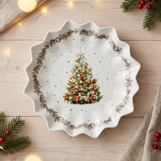 Polygon Serving Dish 24cm, Christmas-Themed Design Polygon Platter Dish