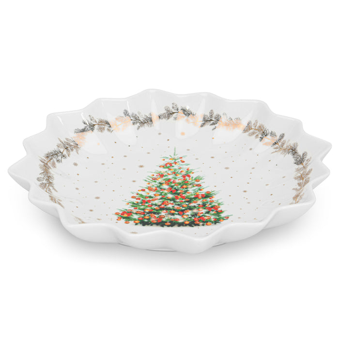 Polygon Serving Dish 24cm, Christmas-Themed Design Polygon Platter Dish