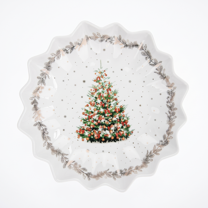 Polygon Serving Dish 24cm, Christmas-Themed Design Polygon Platter Dish