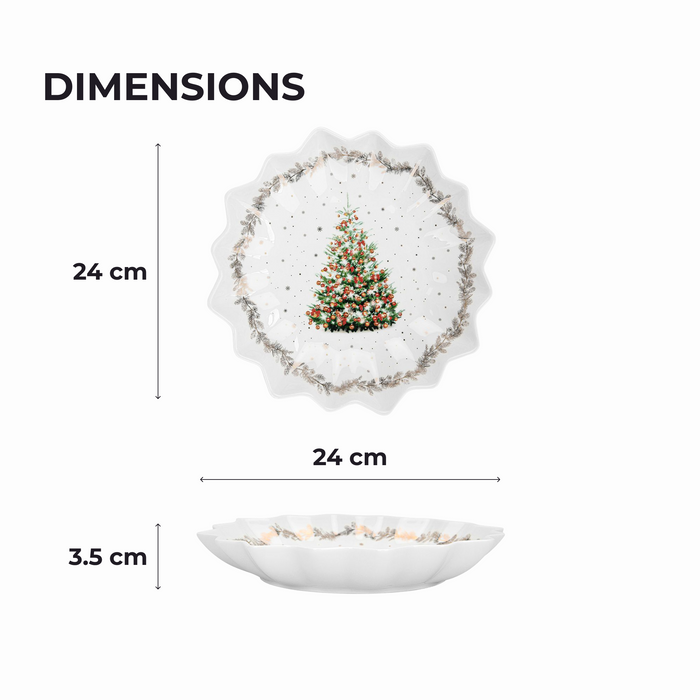 Polygon Serving Dish 24cm, Christmas-Themed Design Polygon Platter Dish