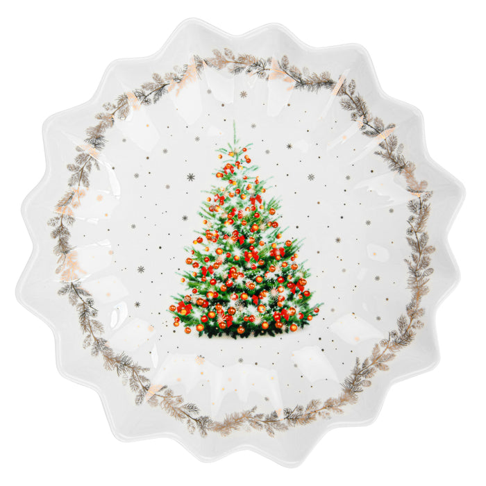 Polygon Serving Dish 24cm, Christmas-Themed Design Polygon Platter Dish