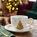 2-Piece Cup And Saucer 260ml, Christmas-Themed Ceramic New Bone China Coffee Mug