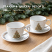 2-Piece Cup And Saucer 260ml, Christmas-Themed Ceramic New Bone China Coffee Mug