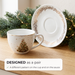2-Piece Cup And Saucer 260ml, Christmas-Themed Ceramic New Bone China Coffee Mug