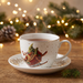 2-Piece Tea Cup and Saucer 400mL, Ceramic New Bone China
