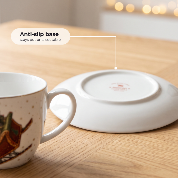 2-Piece Tea Cup and Saucer 400mL, Ceramic New Bone China