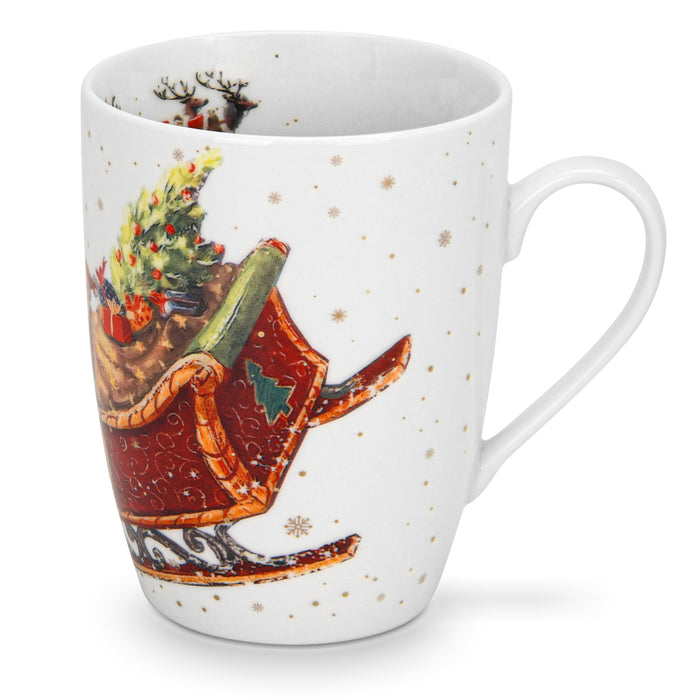 2-Piece Coffee Mug 360mL, Christmas-Themed Ceramic New Bone China Coffee Mug