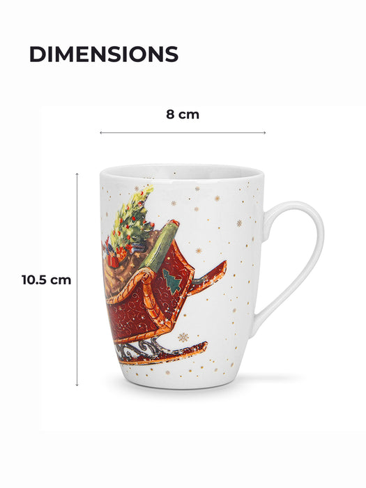 2-Piece Coffee Mug 360mL, Christmas-Themed Ceramic New Bone China Coffee Mug