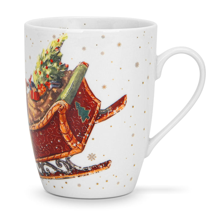 2-Piece Coffee Mug 360mL, Christmas-Themed Ceramic New Bone China Coffee Mug