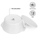 Round Mini Pot 750mL with Lid, Porcelain Mini Pot 16x7.5cm Horeca Series, upto 240°C Temperature Range, Microwave and Dishwasher Safe