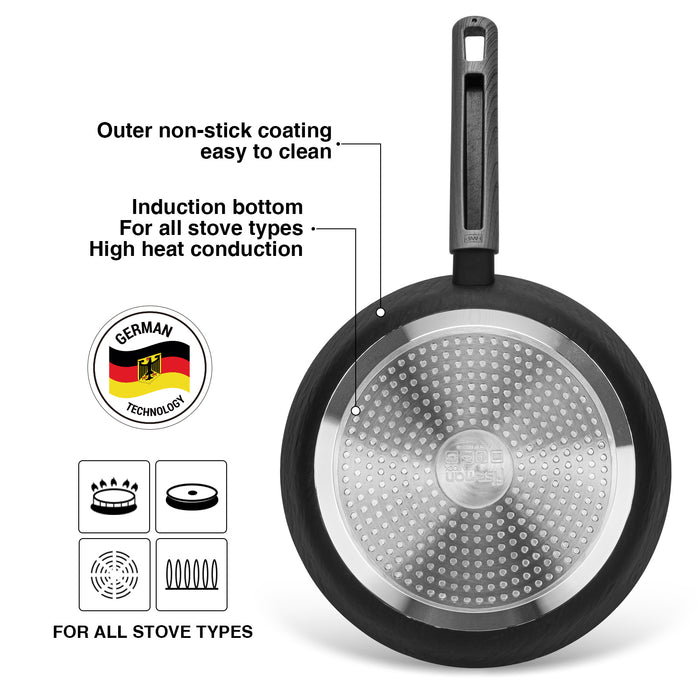 Frying Pan Vela Rock 28cm With Induction Bottom Aluminum With Non-Stick Coating