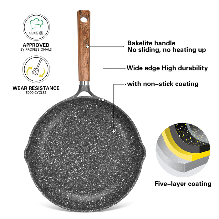 Frying Pan 28cm Milano Series Aluminum with Induction Bottom