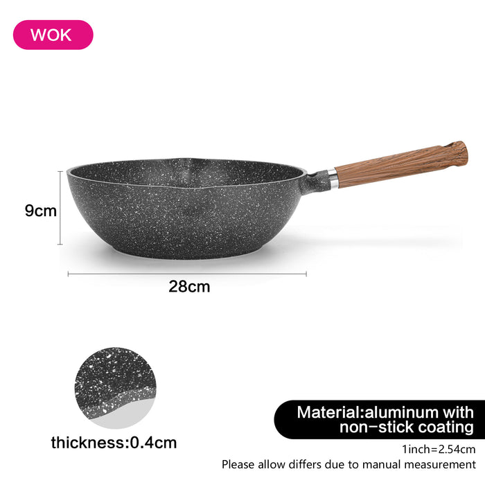 Wok Pan 28cm Milano Series Aluminum with Induction Bottom