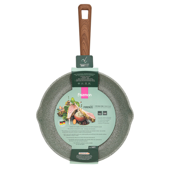 Frying Pan 26cm Firenze Series with German Greblon Coating And Induction Bottom