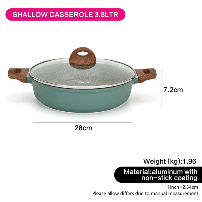 Shallow Casserole Firenze Series with Glass Lid 28cm/3.8 LTR