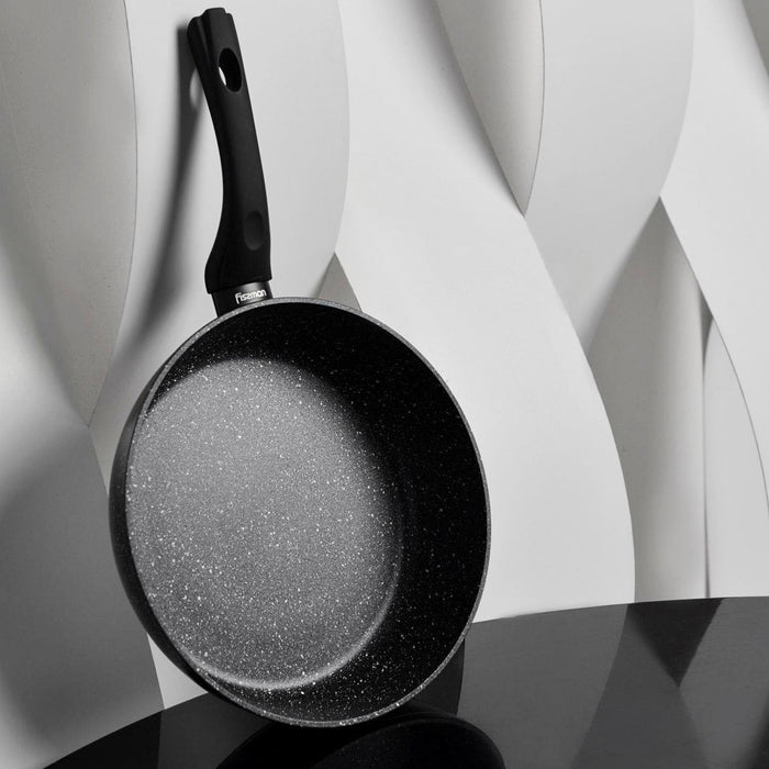 Deep Frying Pan 26cm Fiore Series with Aluminum And Non Stick Coating Black