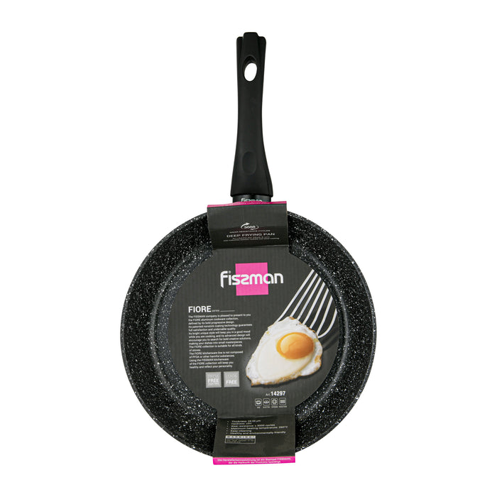 Deep Frying Pan 26cm Fiore Series with Aluminum And Non Stick Coating Black