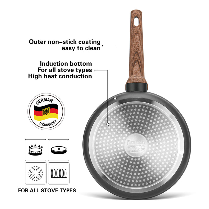 Deep Frying Pan 28cm Diamond Series Aluminum  with Induction Bottom