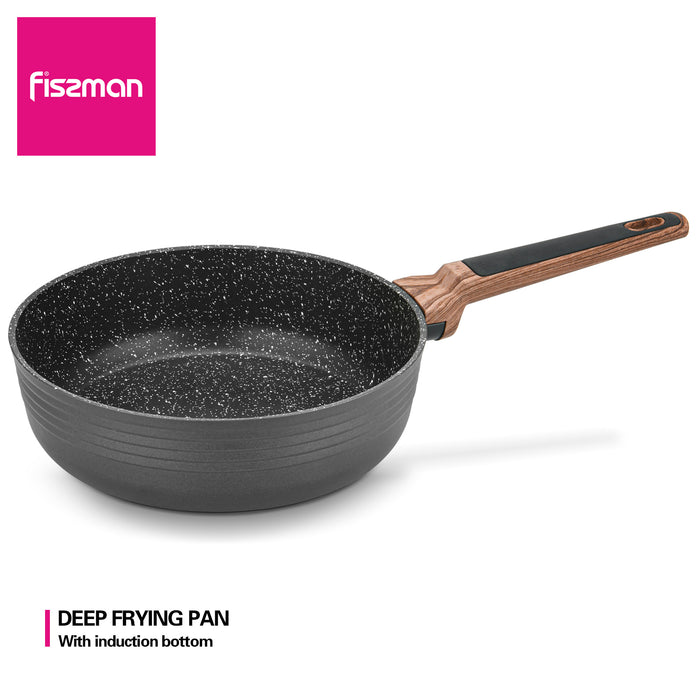 Deep Frying Pan 28cm Diamond Series Aluminum  with Induction Bottom