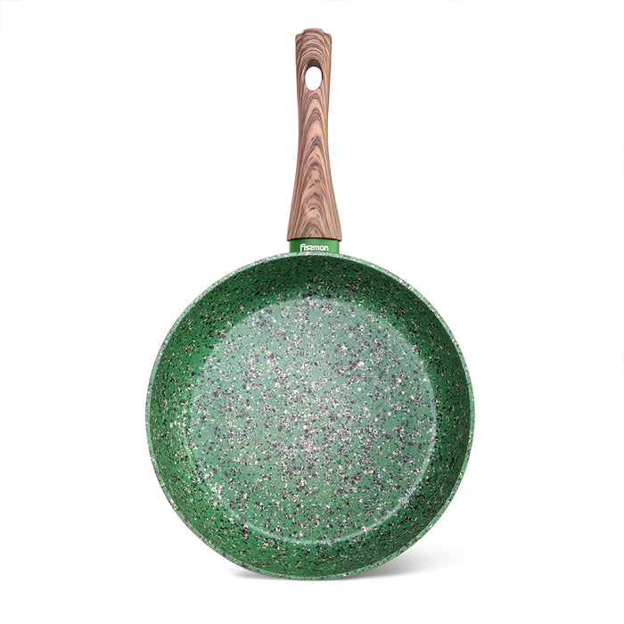 Deep Frying Pan 24cm with Aluminum and Non Stick Coating Pan, Malachite Series