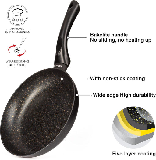 Fry Pan 20cm, Aluminum Touch Stone Non-Stick Coating Frying Pan Forde Series, Induction Bottom