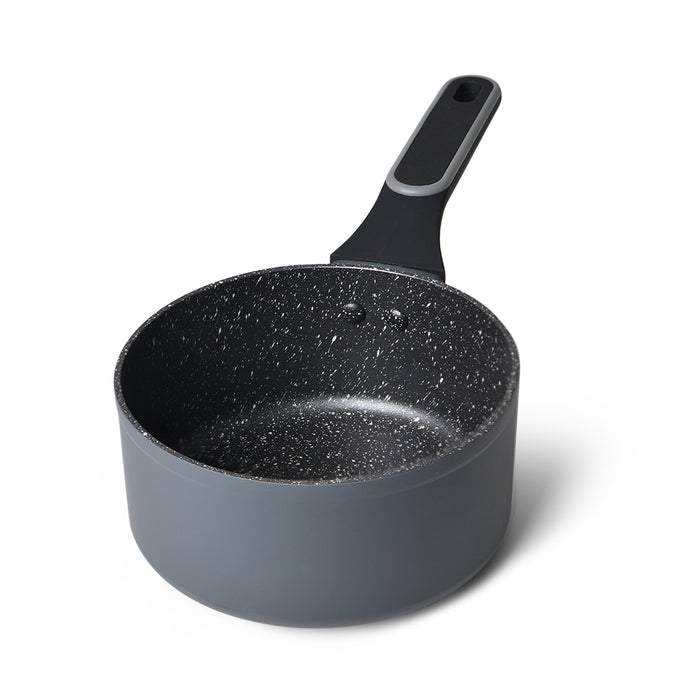 Saucepan 1.4L with Glass Lid, TouchStone Non-Stick Coating Aluminum Saucepan 16x7.9cm Laura Series