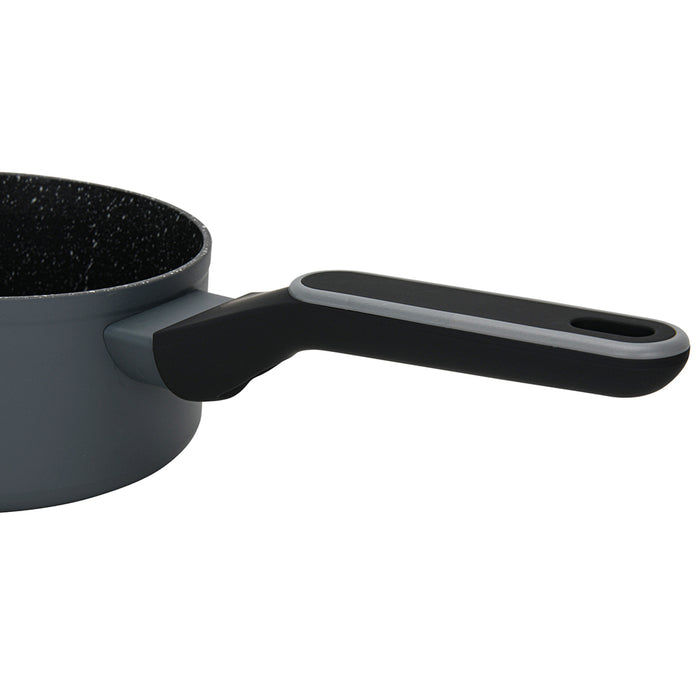 Saucepan 1.4L with Glass Lid, TouchStone Non-Stick Coating Aluminum Saucepan 16x7.9cm Laura Series