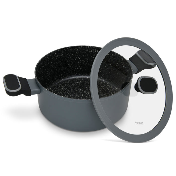 Stockpot 3LTR/20cm with Glass Lid, Aluminum with Induction Bottom