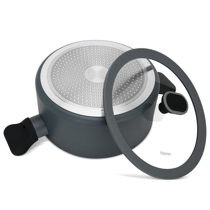 Stockpot 3LTR/20cm with Glass Lid, Aluminum with Induction Bottom