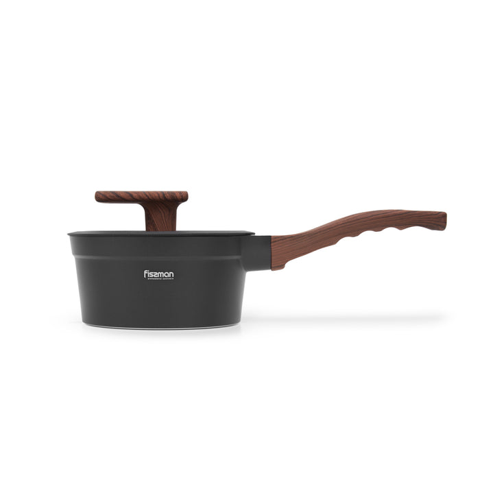 Saucepan 1.2L with Glass Lid, Non-Stick Marble Coating Aluminum Saucepan 16x8cm Filomena Series