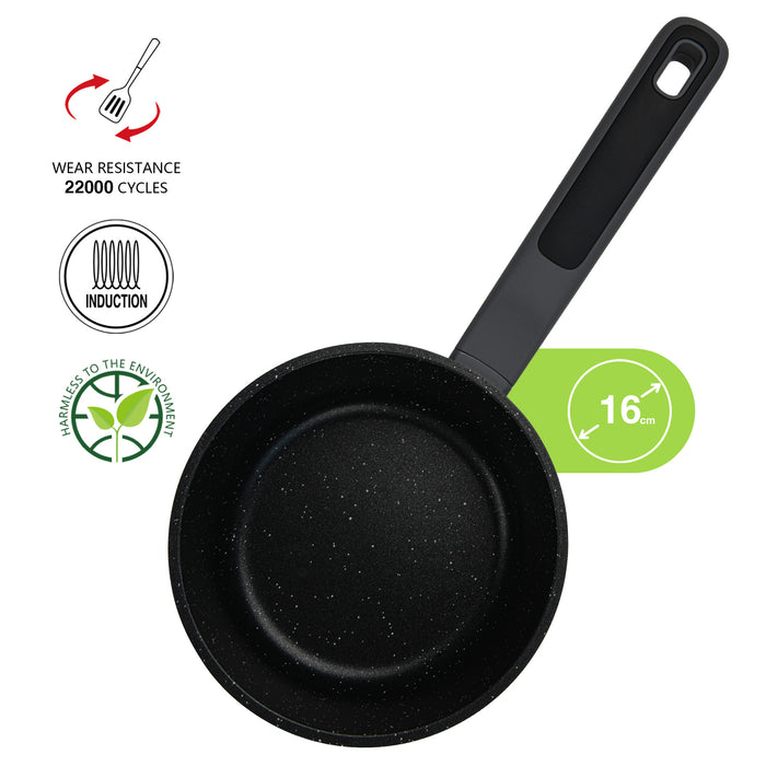 Saucepan Titanium Pro 16cm/1.4LTR With Glass Lid with Cast Aluminum and Non- Stick Coating