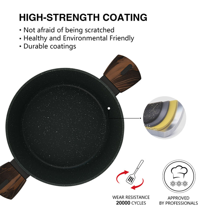 Stockpot Cuisine 24cm/4.6LTR With Glass Lid Aluminium With Non-Stick Coating