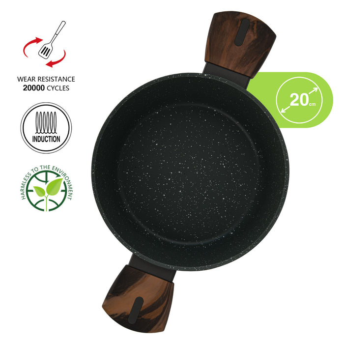 Stockpot Cuisine 20cm/2.6LTR With Glass Lid Aluminium With Non-Stick Coating