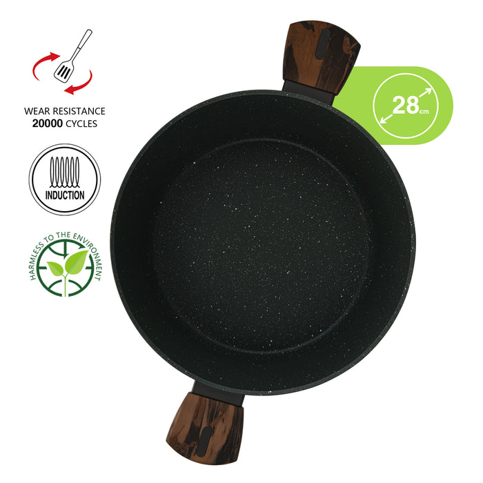 Stockpot Cuisine 28cm/7.1LTR With Glass Lid Aluminium With Non-Stick Coatin