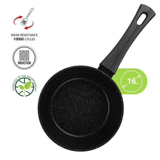 Sauce Pan Angela 16cm/1.39 LTR With Glass Lid Aluminium With Non-Stick Coating