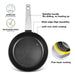 Deep Frying Pan 24cm with Double Screw Handle MIRA with Induction Bottom