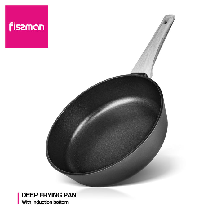 Deep Frying Pan 24cm with Double Screw Handle MIRA with Induction Bottom