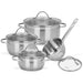 Cookware Set Casserole (5.2L,  3L,  1.5L) with Lid,  Saucepan (1.5L) with Lid Stainless Steel 4-Piece Cookware Set with Measuring Mark, Induction Bottom For all Stovetops