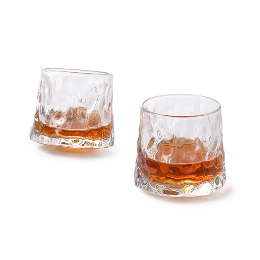 2-Piece  Spinning Whiskey Glasses 180ml Glass