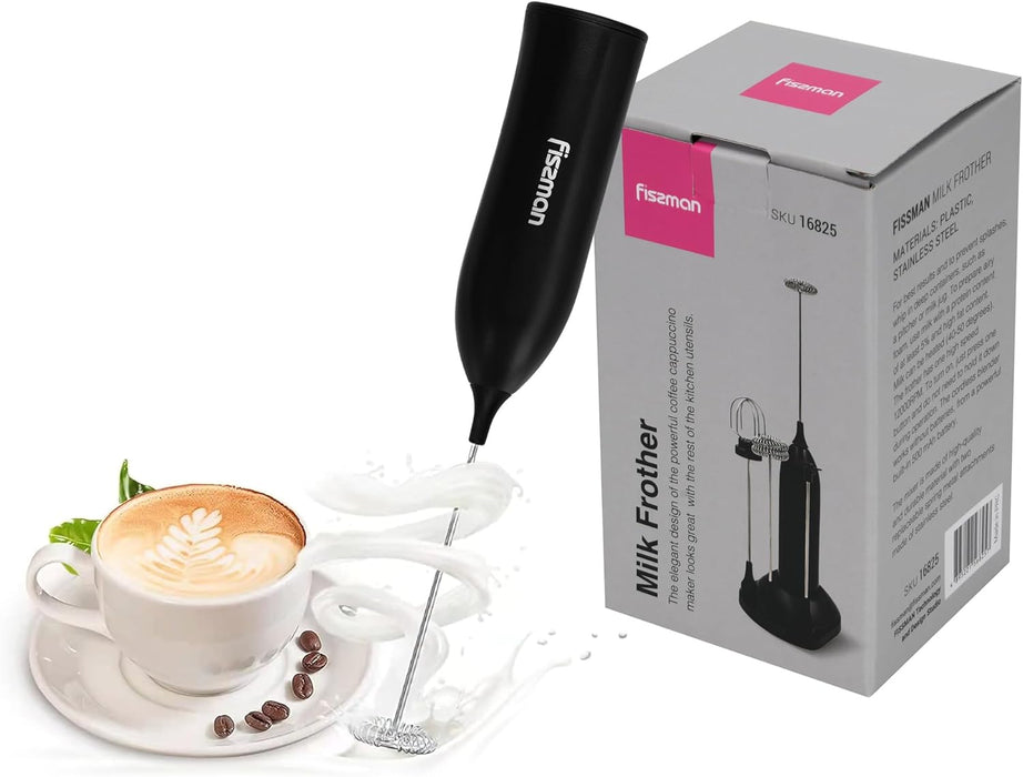 4-in-1 Milk Frother with Stand, Handheld Rechargeable Electric Ultra Fast 12000 RPM Milk Frother