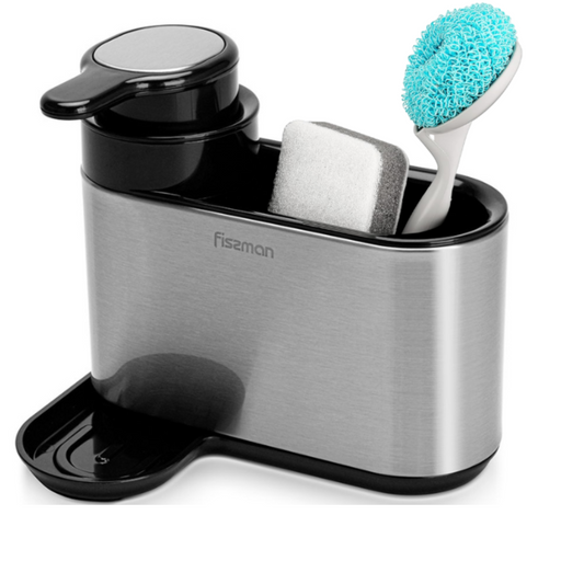 Kitchen Sink Caddy Organizer with Built-in Soap Dispenser