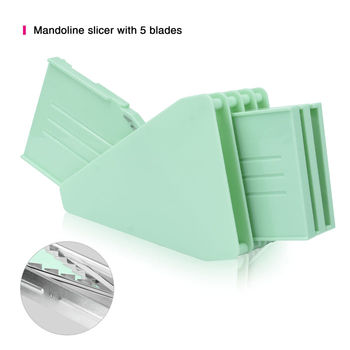 Mandoline Slicer With 5 Blades Profi Series White/Green 39cm