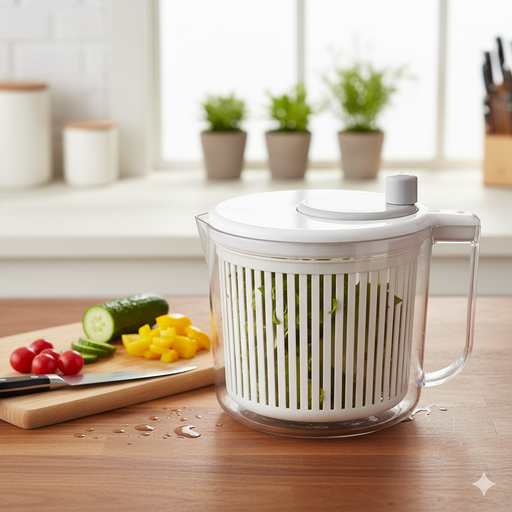 Salad Spinner Dryer 21cm/2.5LTR Plastic Rotary Vegetable Washer with Bowl